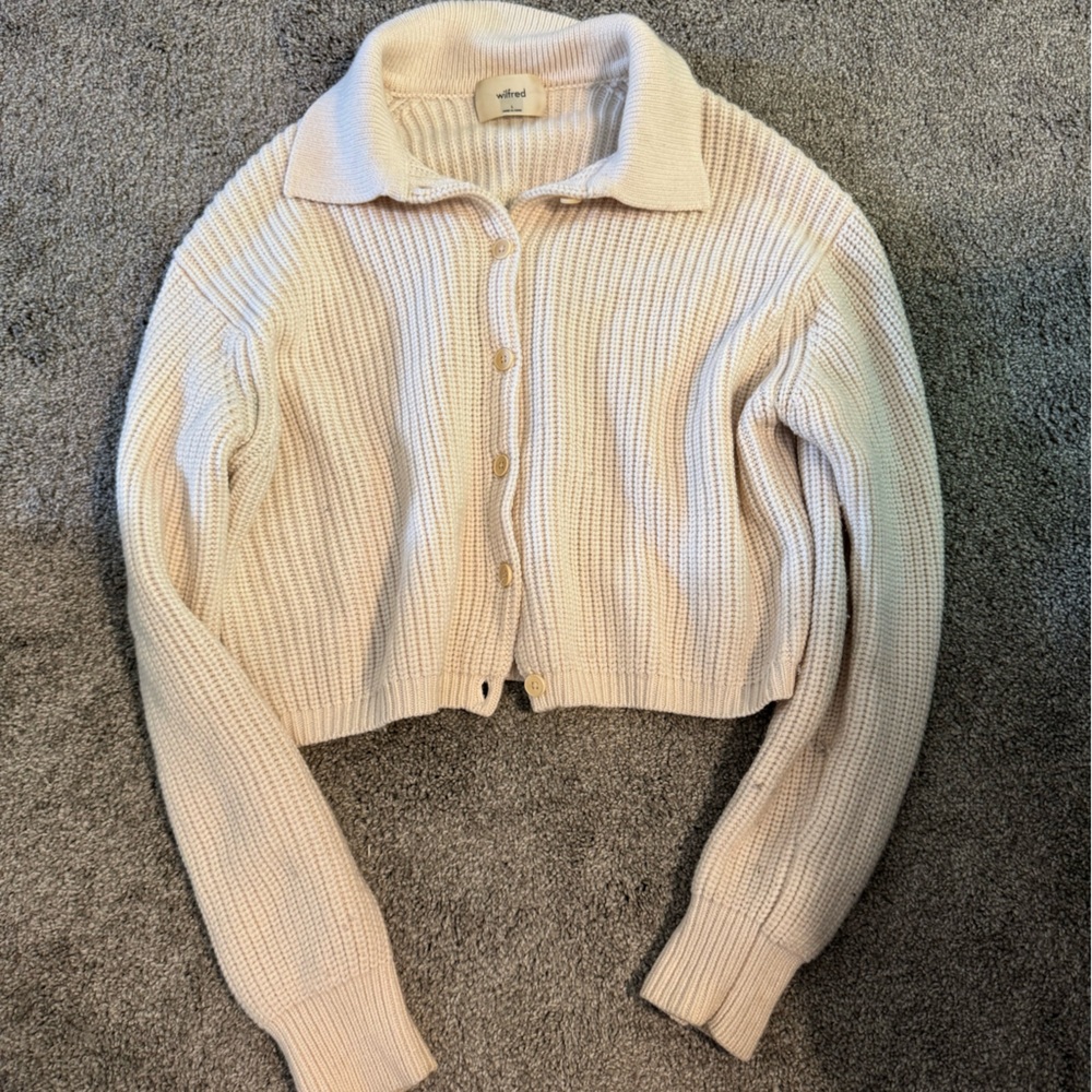 Wilfred Cream Button-Up Cardigan